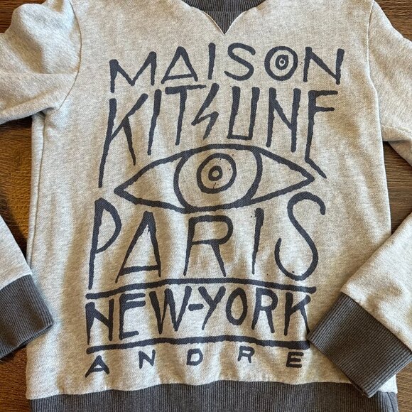 Maison Kitsune Paris New York Andre Crewneck Sweatshirt - Size XS - Picture 4 of 7